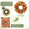 24” Tulip Spring Wreath for Front Door – Orange Silk Flowers with Green Leaves, All-Season Farmhouse Wreath for Porch, Wall, Living Room, Wedding & Home Decor